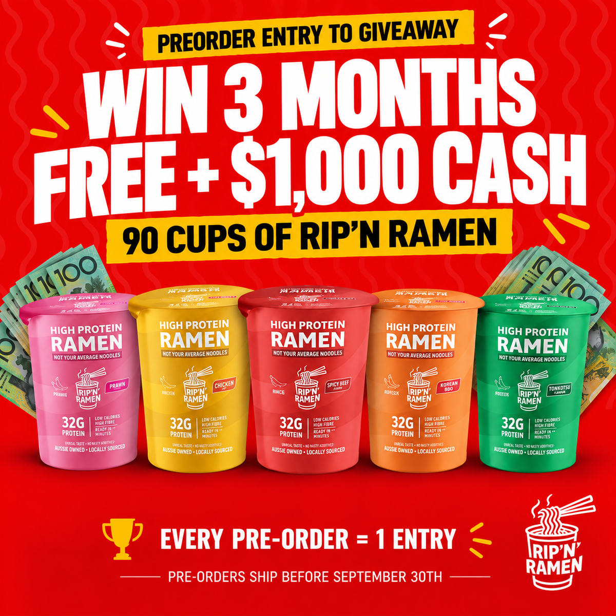 PREORDER ONLY GIVEAWAY ENTRY TO WIN 3 MONTHS SUPPLY + $1000 CASH