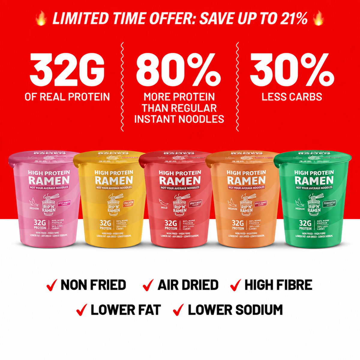 Rip'N'Ramen 32G High Protein Ramen